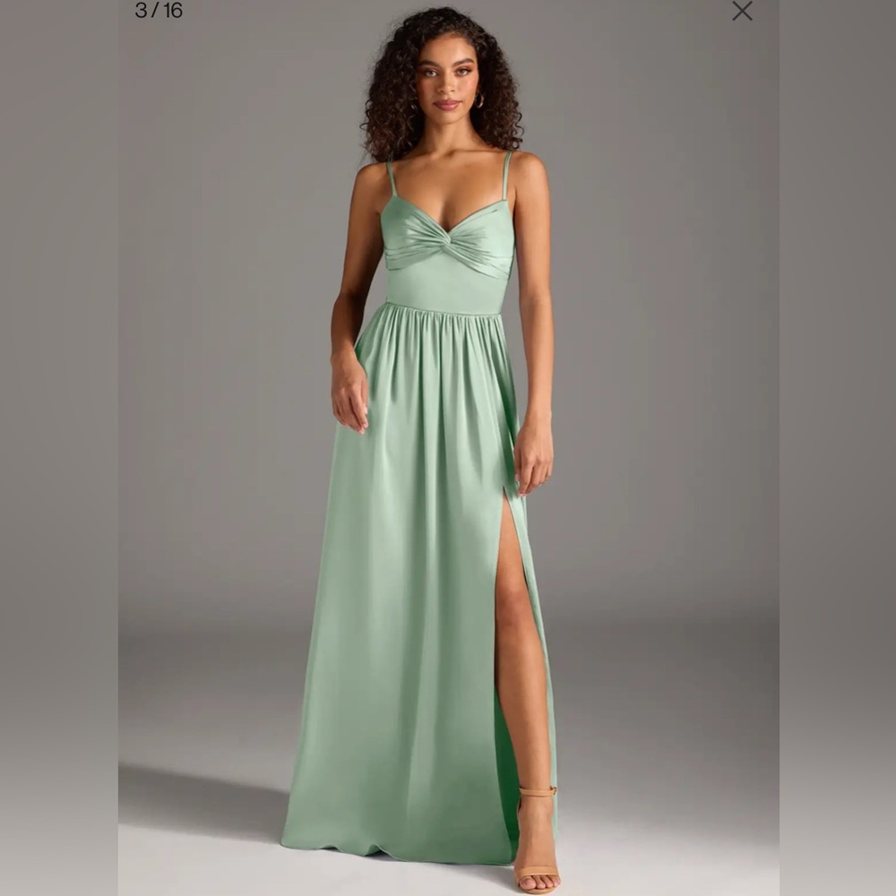 Azazie Bridesmaids Dress, Stye Zeya, Color Matcha, Size A8